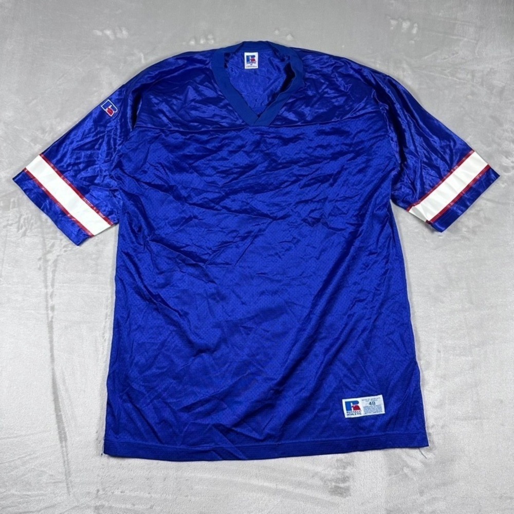 VTG Russell Athletic Football Jersey Blue Mesh V-Neck Mens 48